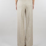 Pantalone Gessato Beige wide leg TAB0227 35 VICOLO 
