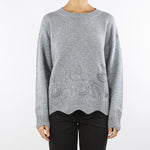 Maglia Grigio in misto lana e cashmere con ricamo A8255675 7 CLIPS 