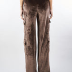 Pantalone Cargo Cioccolato in velluto NS153 85 NO SECRETS 