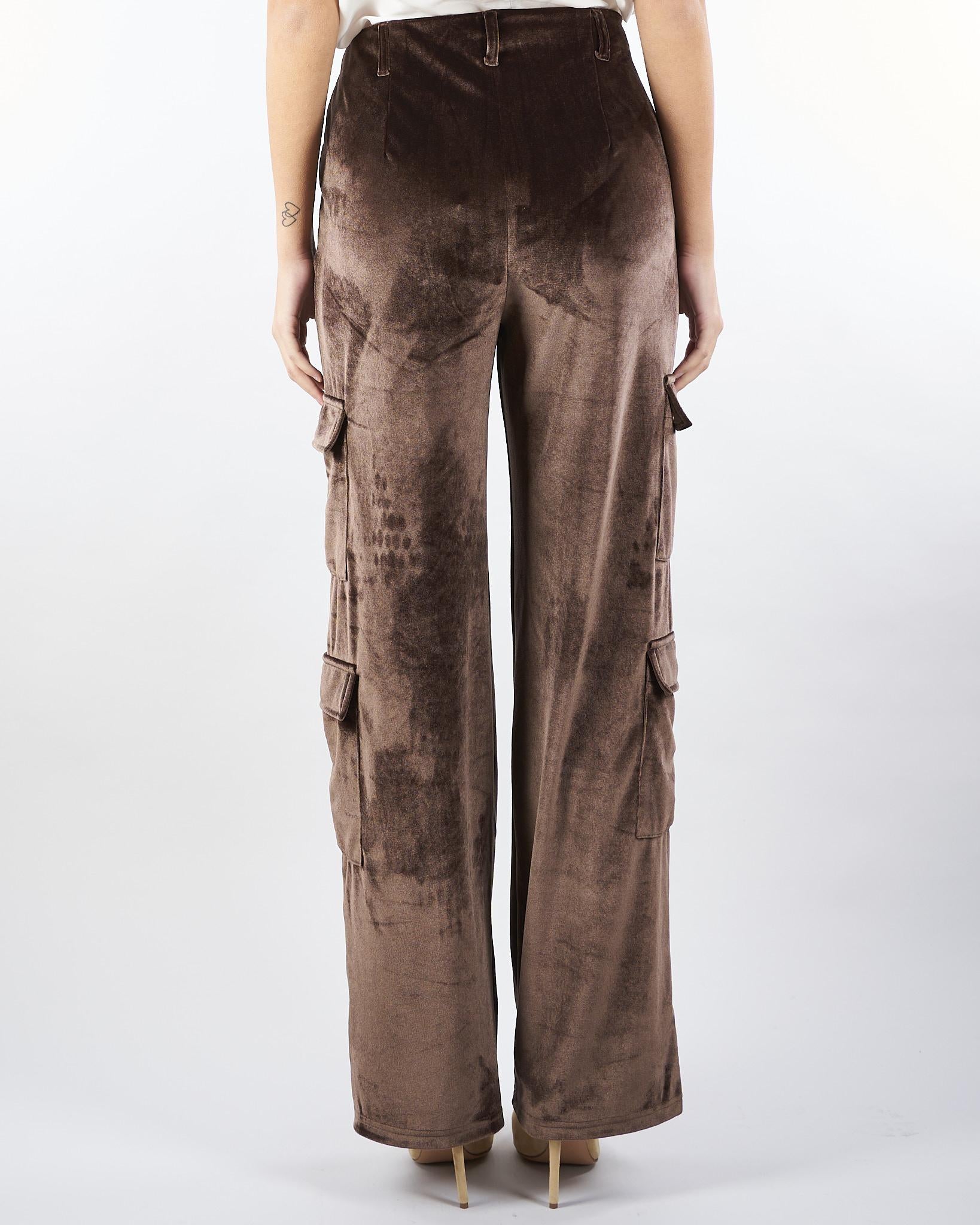 Pantalone Cargo Cioccolato in velluto NS153 85 NO SECRETS 