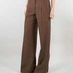 Pantaloni Cioccolato wide leg in misto lino RA6094T8823 90913 BLUGIRL 