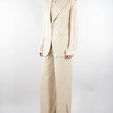 Pantalone jacquard Beige wide leg PT140870220710 014 SEVENTY 