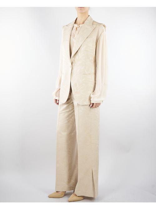 Pantalone jacquard Beige wide leg PT140870220710 014 SEVENTY 