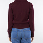 Maglia polo Bordeaux in pura lana e cashmere con bottoni gioiello V54507 85 VANISE' 