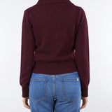 Maglia polo Bordeaux in pura lana e cashmere con bottoni gioiello V54507 85 VANISE' 