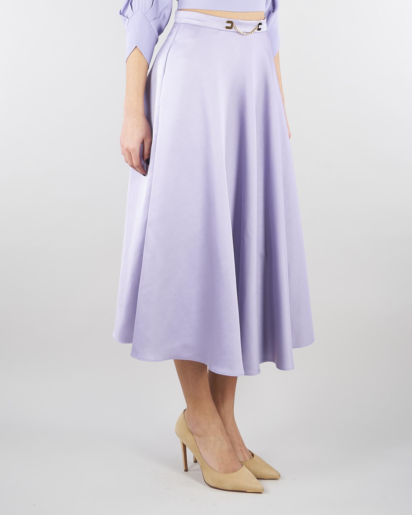 Gonna Lilla in duchesse con logo gioiello GO15661E2 EV7 ELISABETTA FRANCHI 