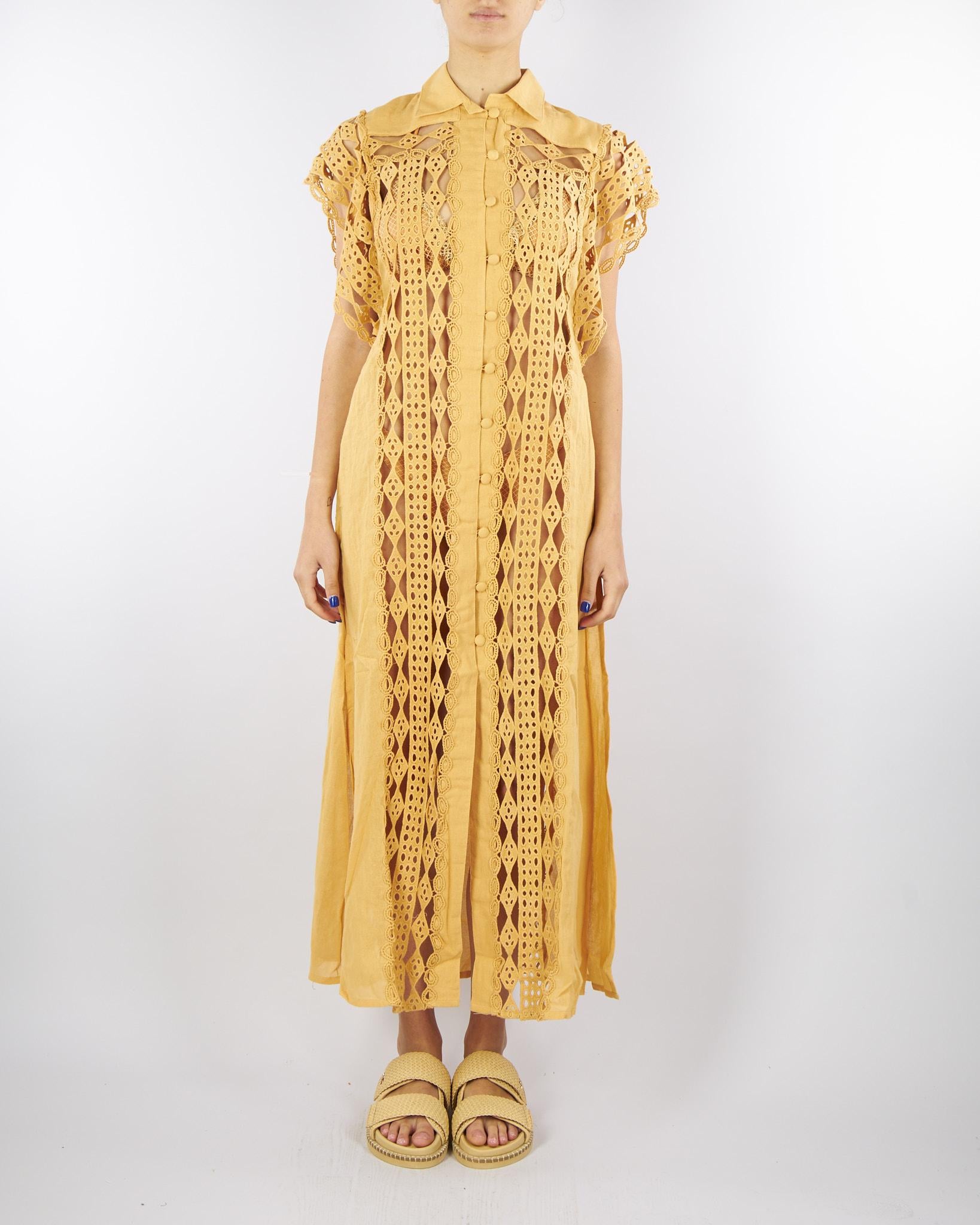 Abito Chemisier Bronzo in Macramè PF144A 22 PIN UP 