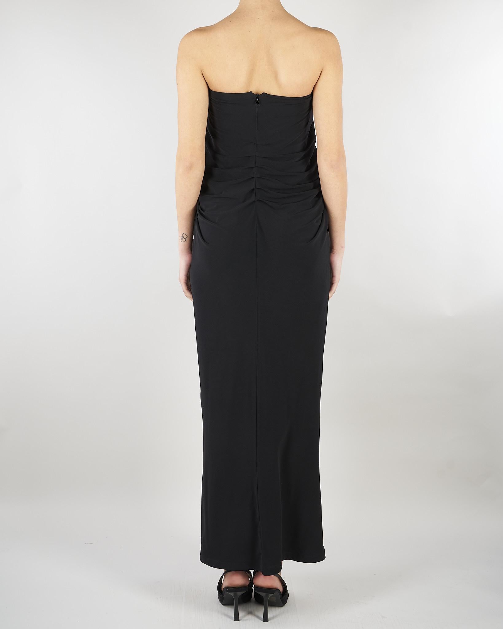 Abito lungo Nero con drappeggi SS260400 99 ELEH 