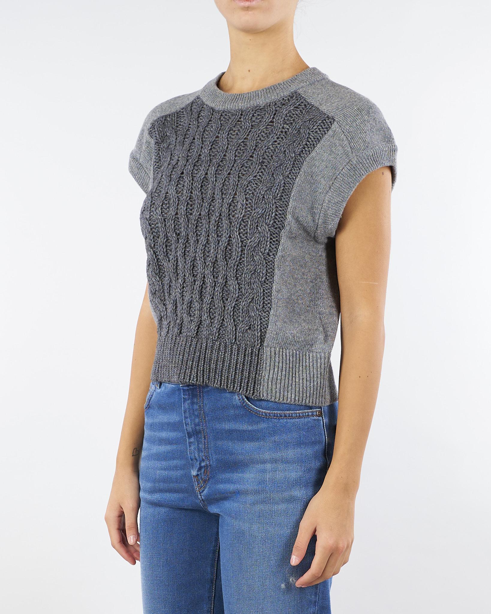 Gilet Grigio in maglia Mikol MIKOL 742 NENETTE 