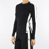 Maglia Nero-Milk in viscosa con bande lucide MK03S56E2 EF3 ELISABETTA FRANCHI 
