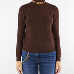 Maglia Coffee in misto lana con cinturino gioiello MK05S56E2 EA3 ELISABETTA FRANCHI 