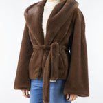 Eco pelliccia Moro con cappuccio ECO030 80 YES LONDON 