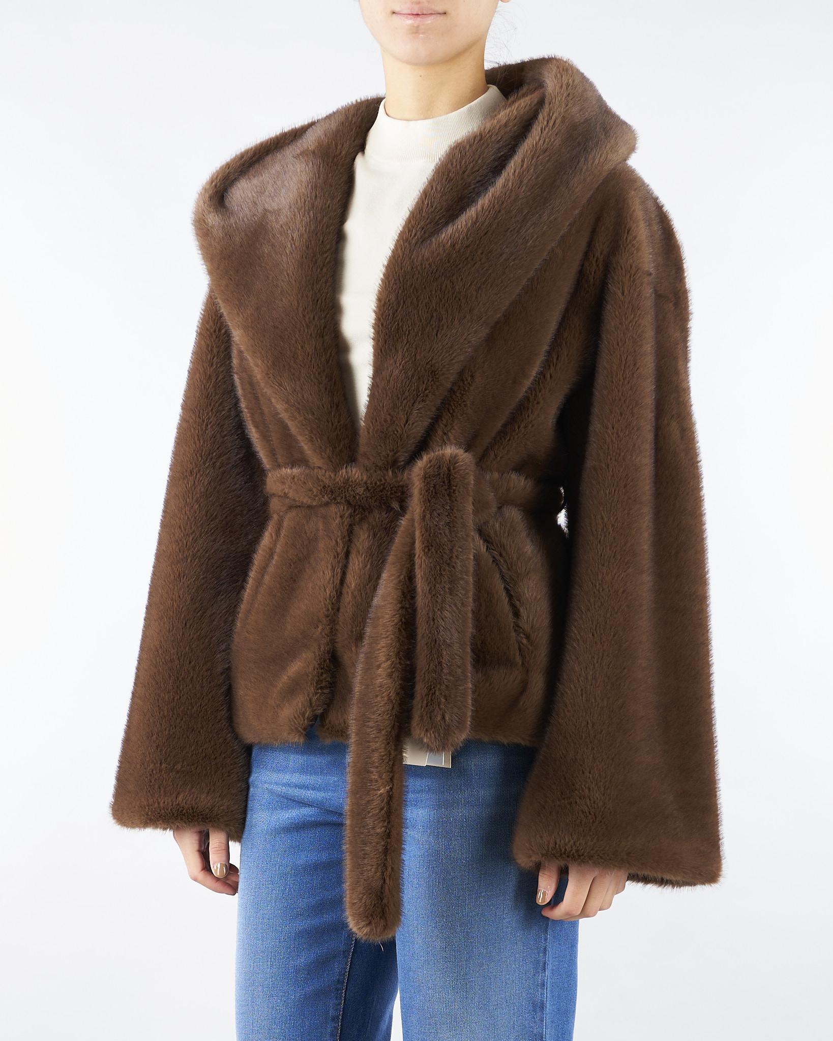 Eco pelliccia Moro con cappuccio ECO030 80 YES LONDON 