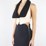 Gilet Burro-Nero cropped bicolor GL00161E2 E84 ELISABETTA FRANCHI 