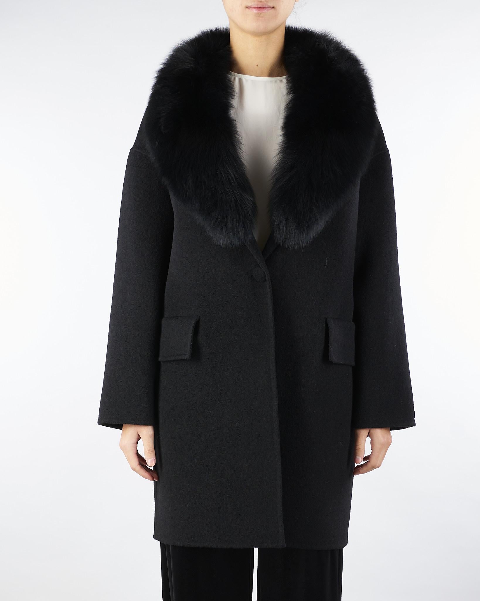 Cappotto in pura lana e cashmere con inserti in vera pelliccia AL405 99 ATELIER LEGORA 