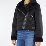 Giubbotto Nero Cropped Effetto Scamosciato TF0090 99 VICOLO 