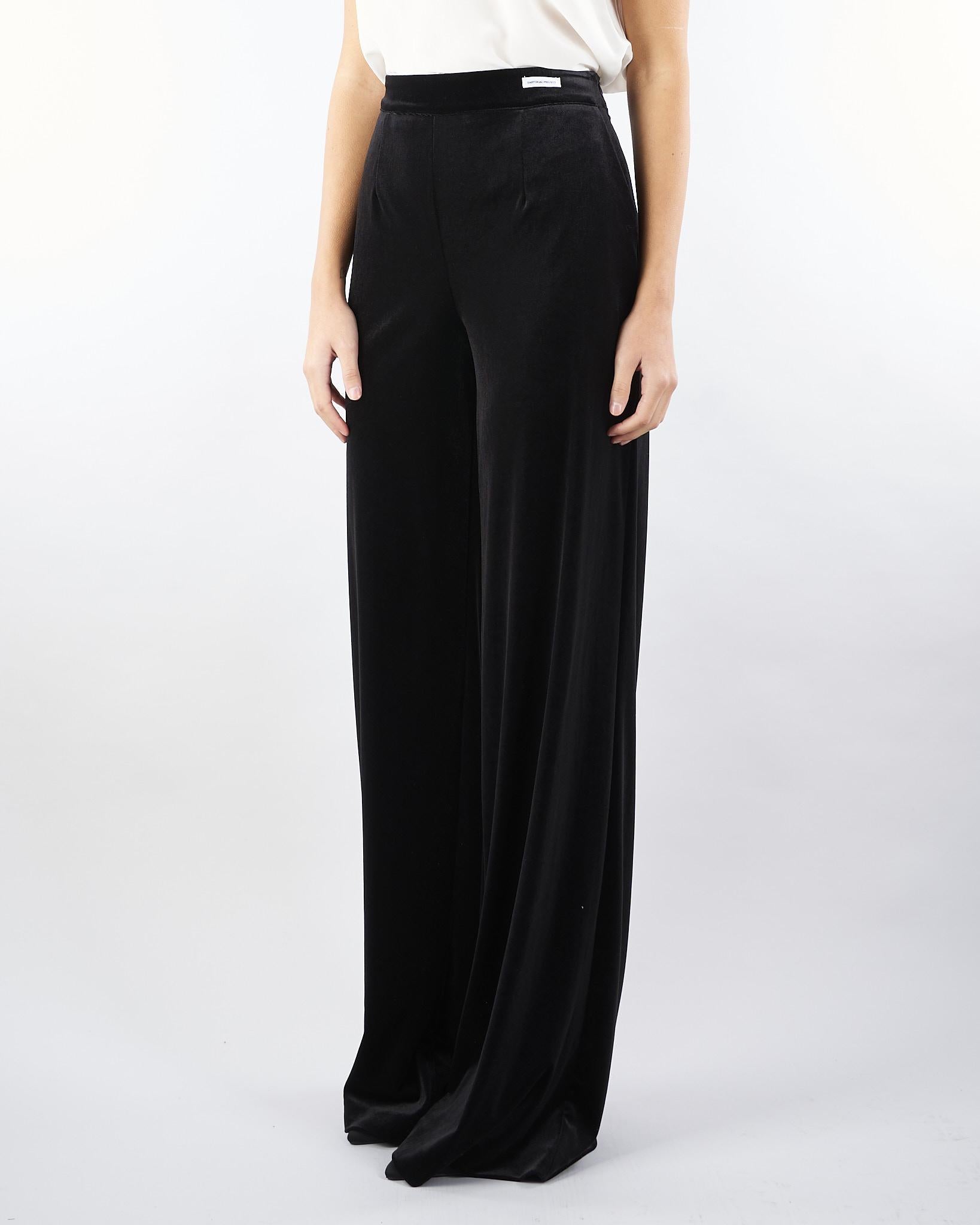 Pantalone Nero in velluto wide leg AT300 99 ATELIER LEGORA 