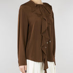 Blusa Terra in seta con volant MSTEPICA 49 MAX MARA STUDIO 