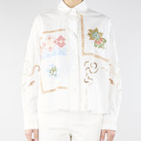 Camicia Bianco in cotone con pizzo e ricami WKDFONTE 1 MAX MARA WEEKEND 
