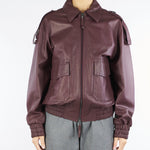 Bomber Bordeaux In Vera Pelle Oversized<BR/> TF0273 38 VICOLO 