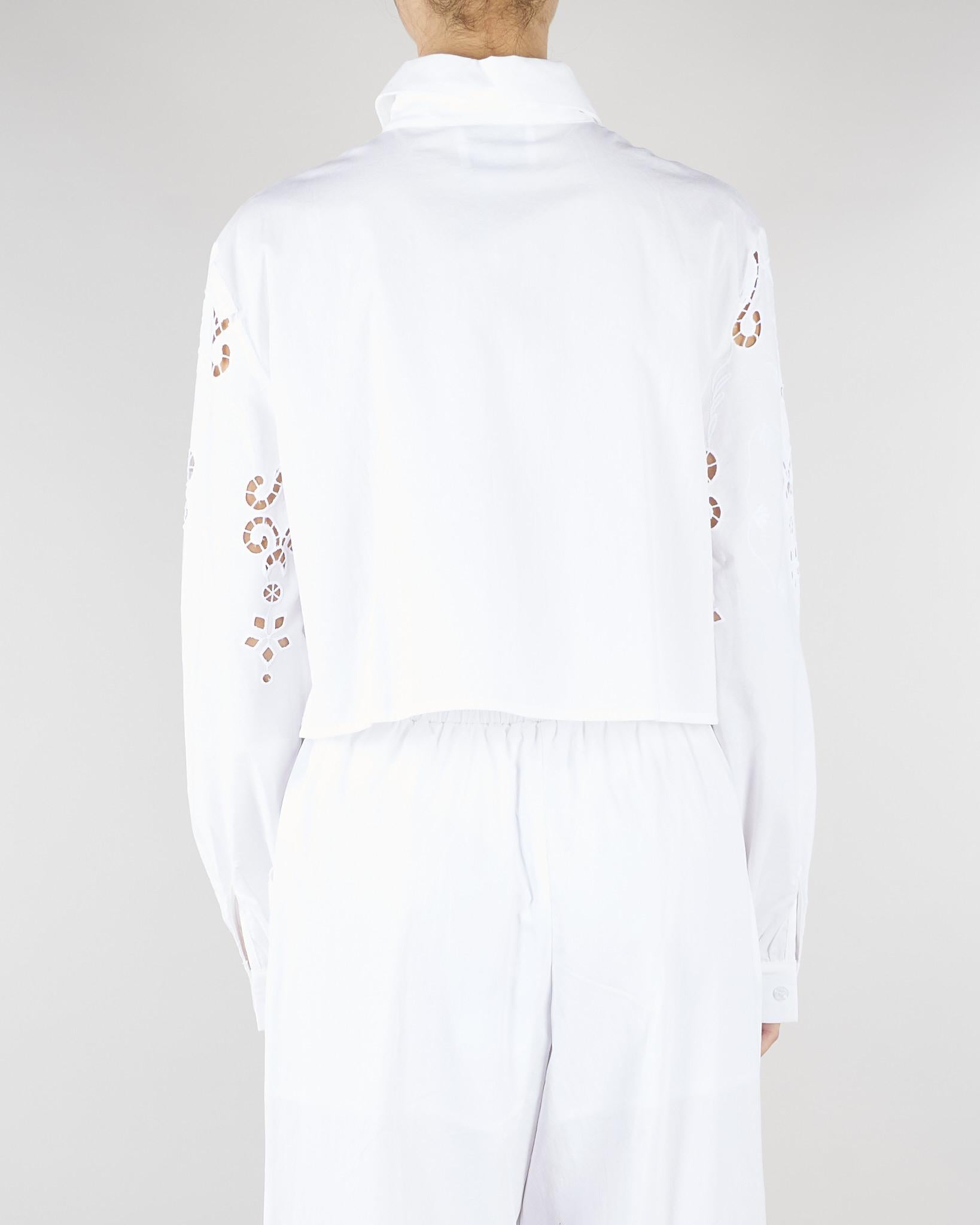 Camicia Bianco con ricamo ajour NS235 01 NO SECRETS 