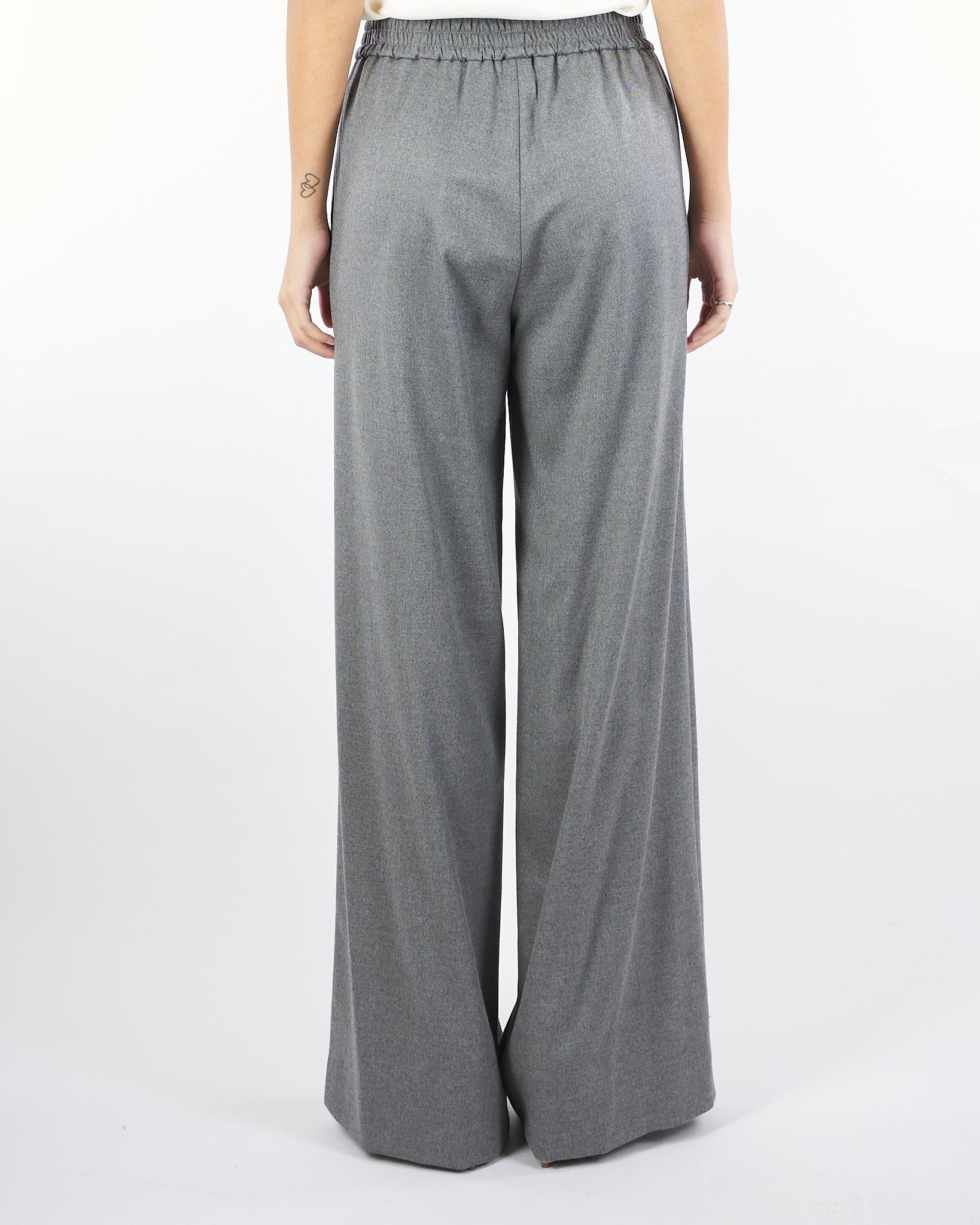 Pantalone Grigio wide leg con elastico in vita RI5CO014 0007 ICONA 