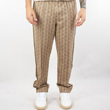 Pantalone Beige in felpa jacquard monogram con logo XH1440 6IR LACOSTE 