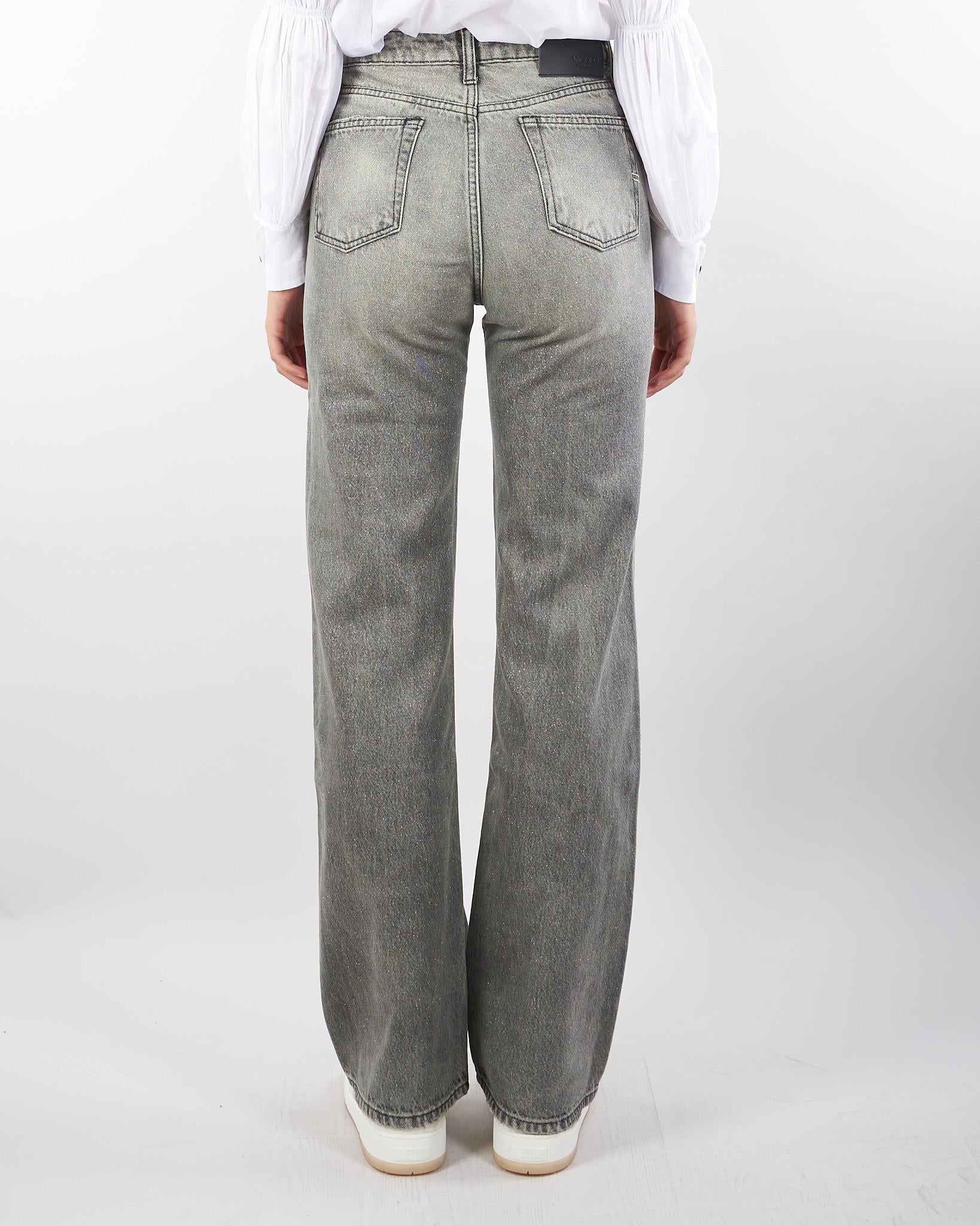 Jeans Zeno Grigio con Glitter DF5051 90 VICOLO 