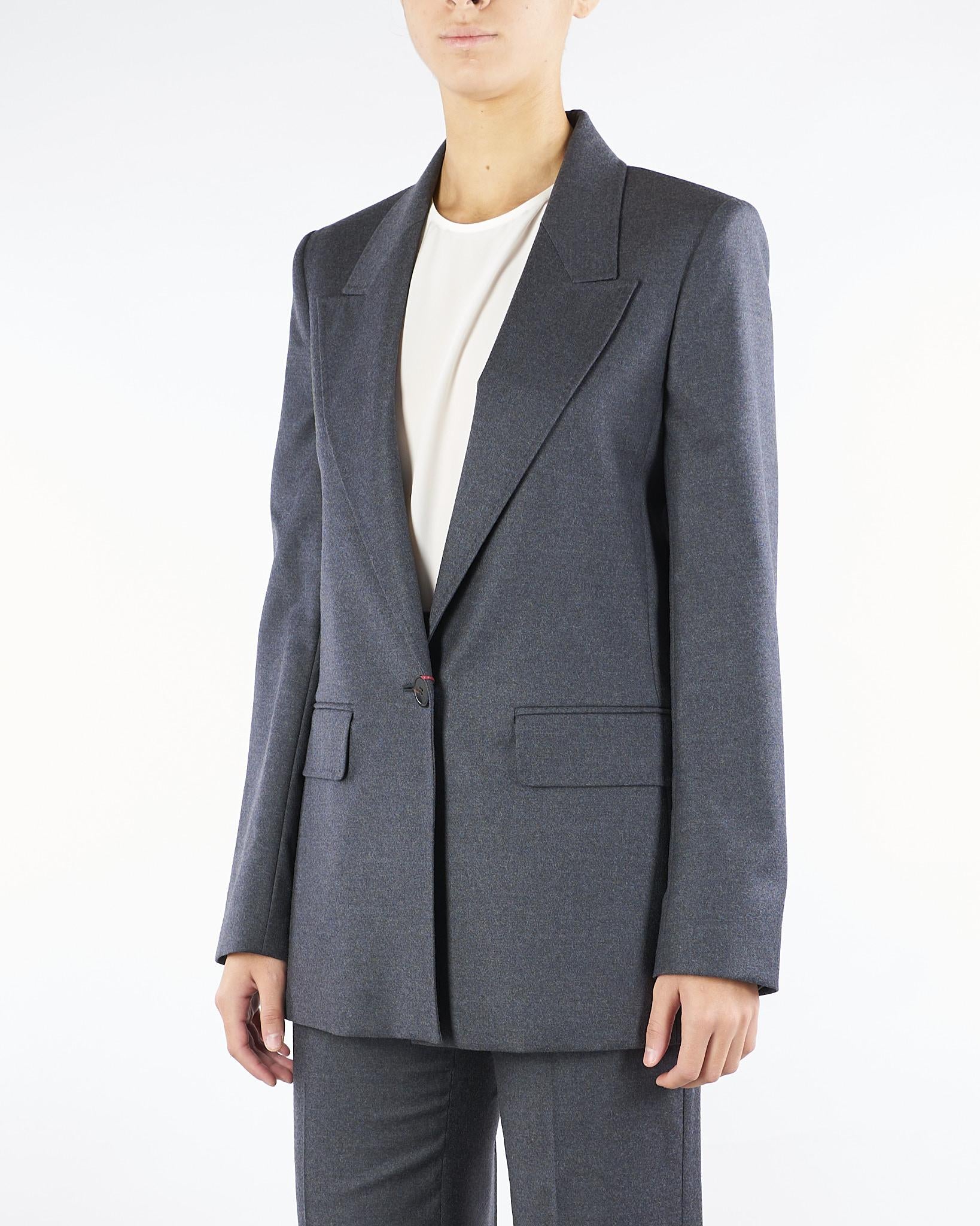 Blazer Antracite regular fit in flanella BOLSENA 3 MAX MARA STUDIO 