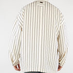 Camicia Panna-Marrone a righe in cotone oversize CA3636 25 I'M BRIAN 