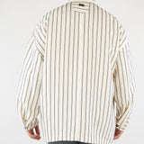 Camicia Panna-Marrone a righe in cotone oversize CA3636 25 I'M BRIAN 