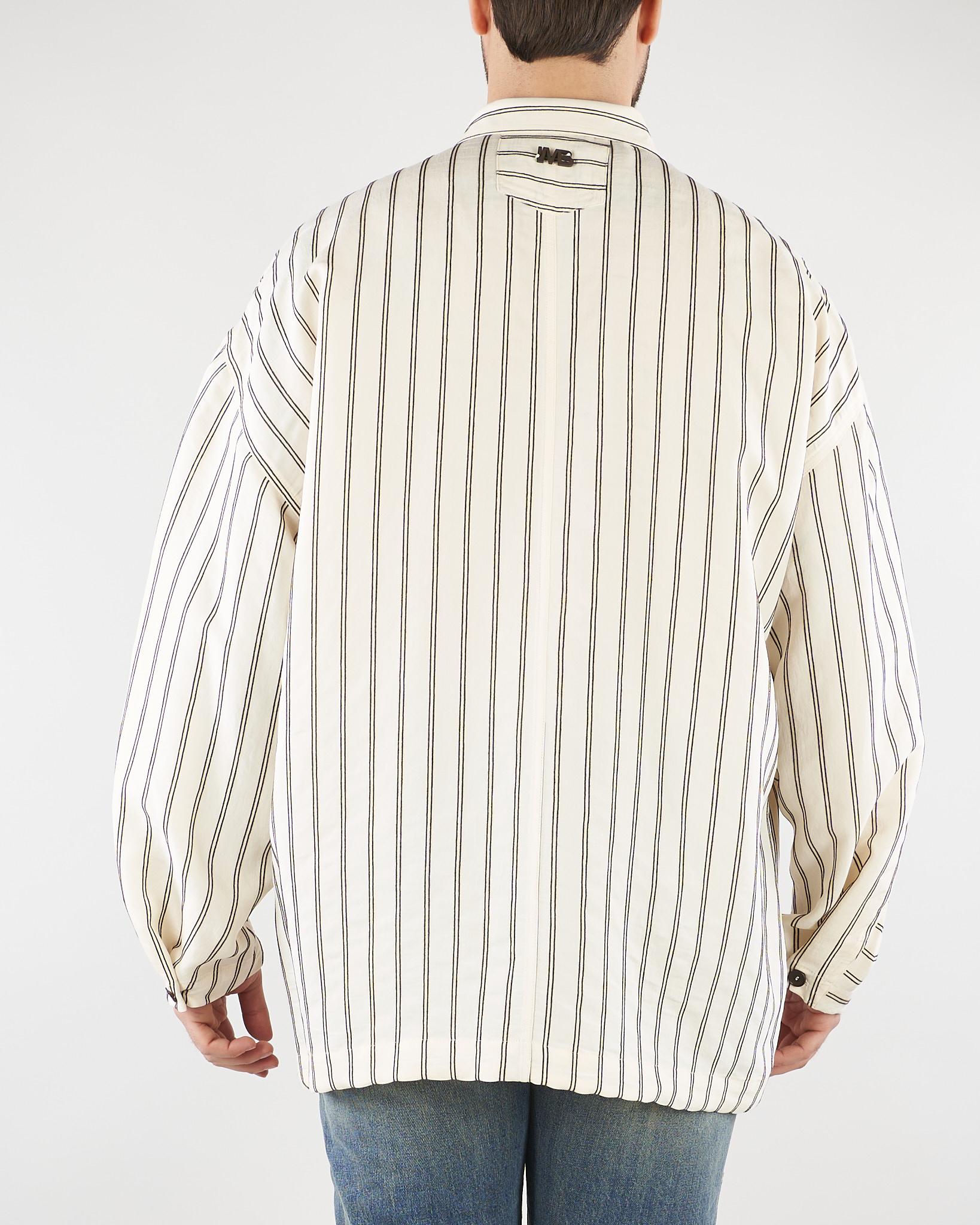 Camicia Panna-Marrone a righe in cotone oversize CA3636 25 I'M BRIAN 