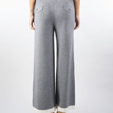 Pantalone Grigio-Bianco in maglia wide leg NS250 95 NO SECRETS 