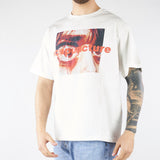 T-shirt Boxy Bianco con stampa HTEM321402 214 ACUPUNCTURE 
