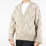 Cardigan Beige Relaxed fit con fantasia jacquard MA3418 25 I'M BRIAN 