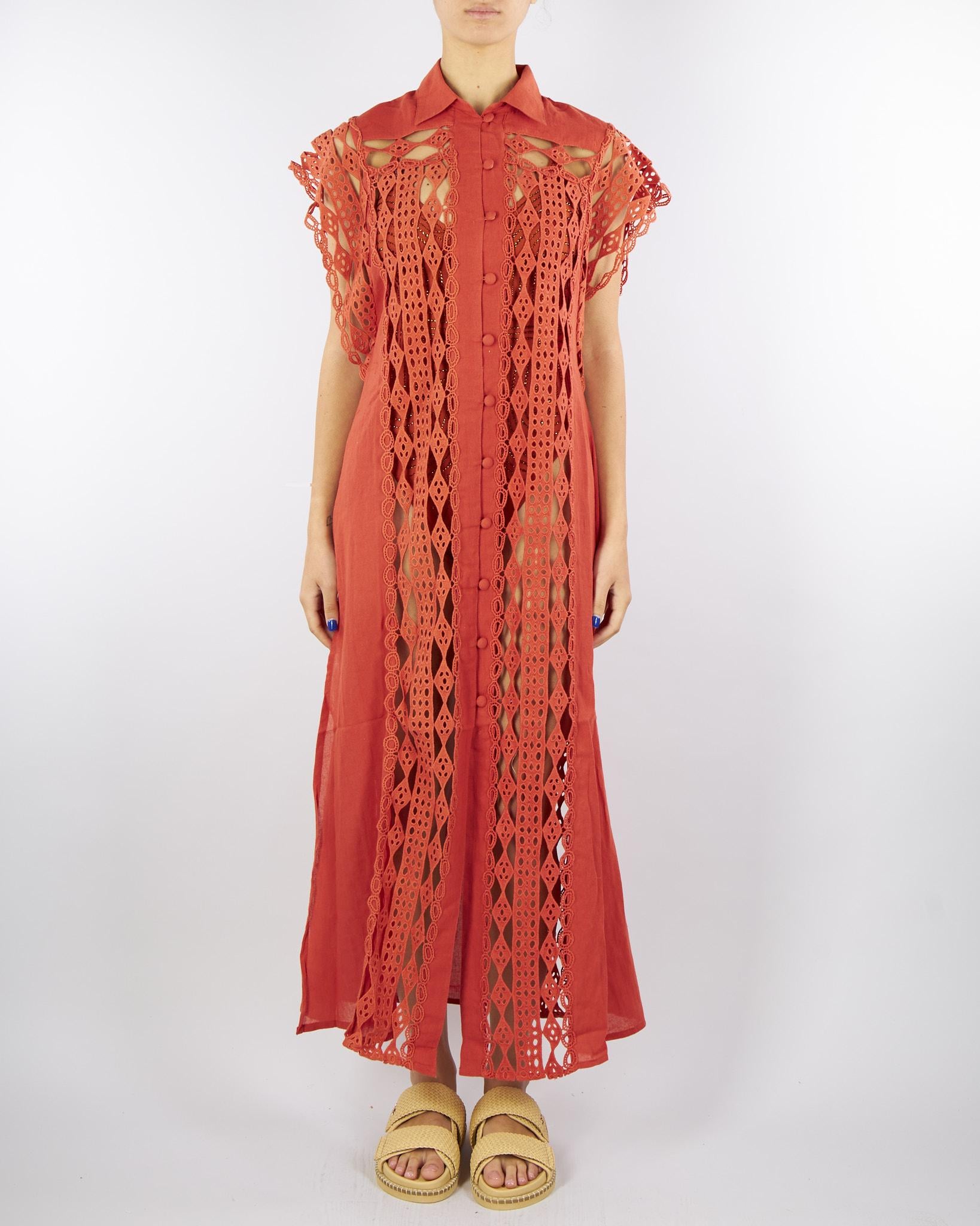 Abito Chemisier Rame in Macramè PF144A 12 PIN UP 