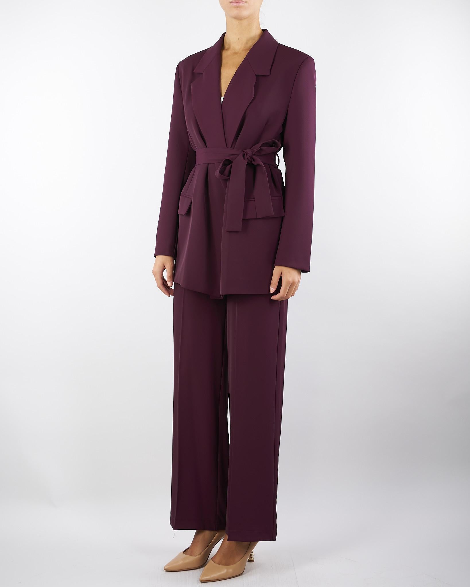 Giacca Bordeaux con cintura in vita TF0358 38 VICOLO 