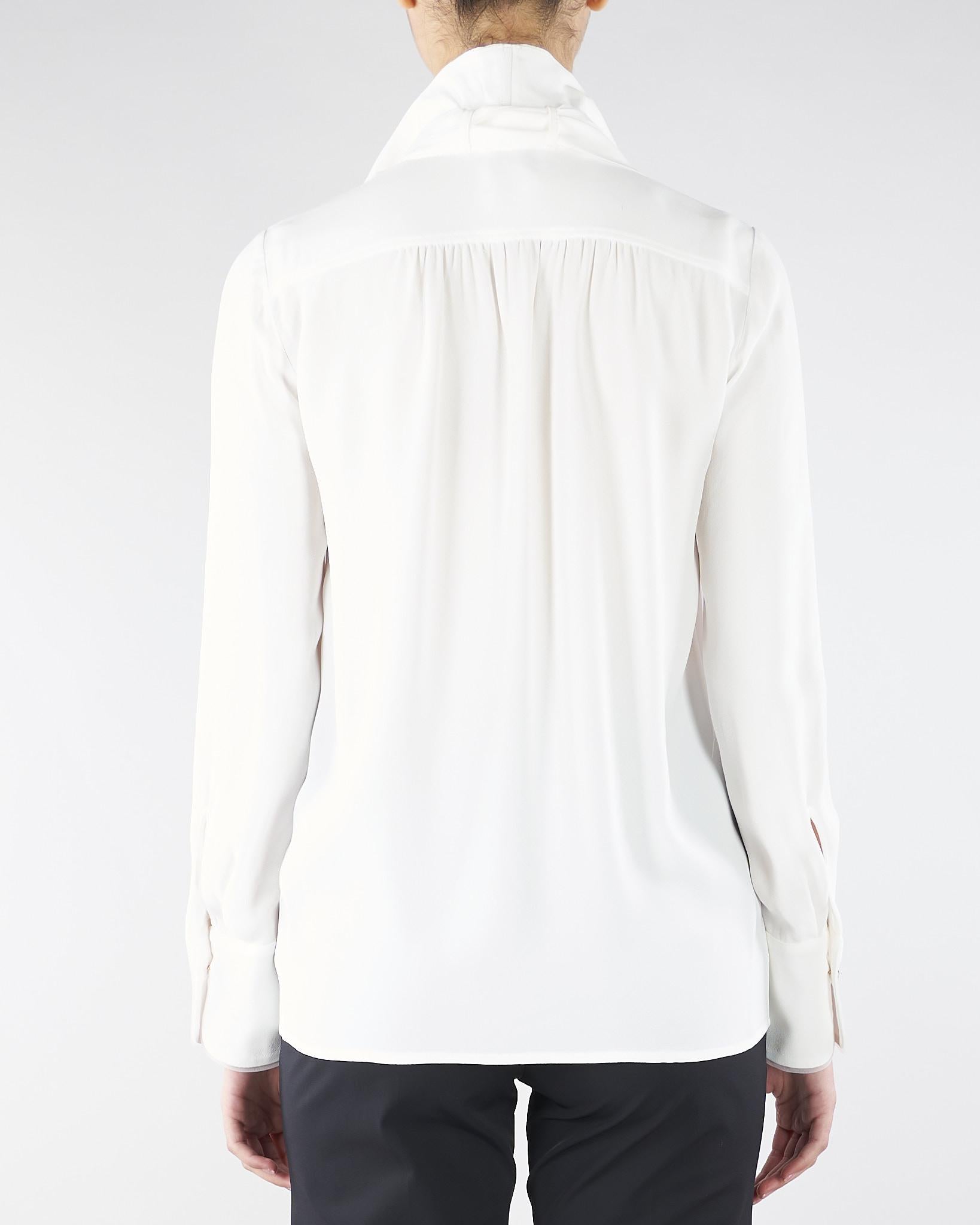 Camicia Avorio in georgette di viscosa con fusciacca CA14661E2 360 ELISABETTA FRANCHI 