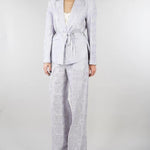 Pantalone jacquard Polvere relax fit elasticato in seta lino ricamato PT117350330051 760 SEVENTY 