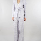 Pantalone jacquard Polvere relax fit elasticato in seta lino ricamato PT117350330051 760 SEVENTY 