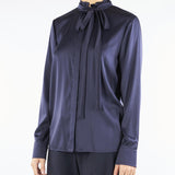 Blusa Blu in raso di seta GILLES 9 MAX MARA STUDIO 