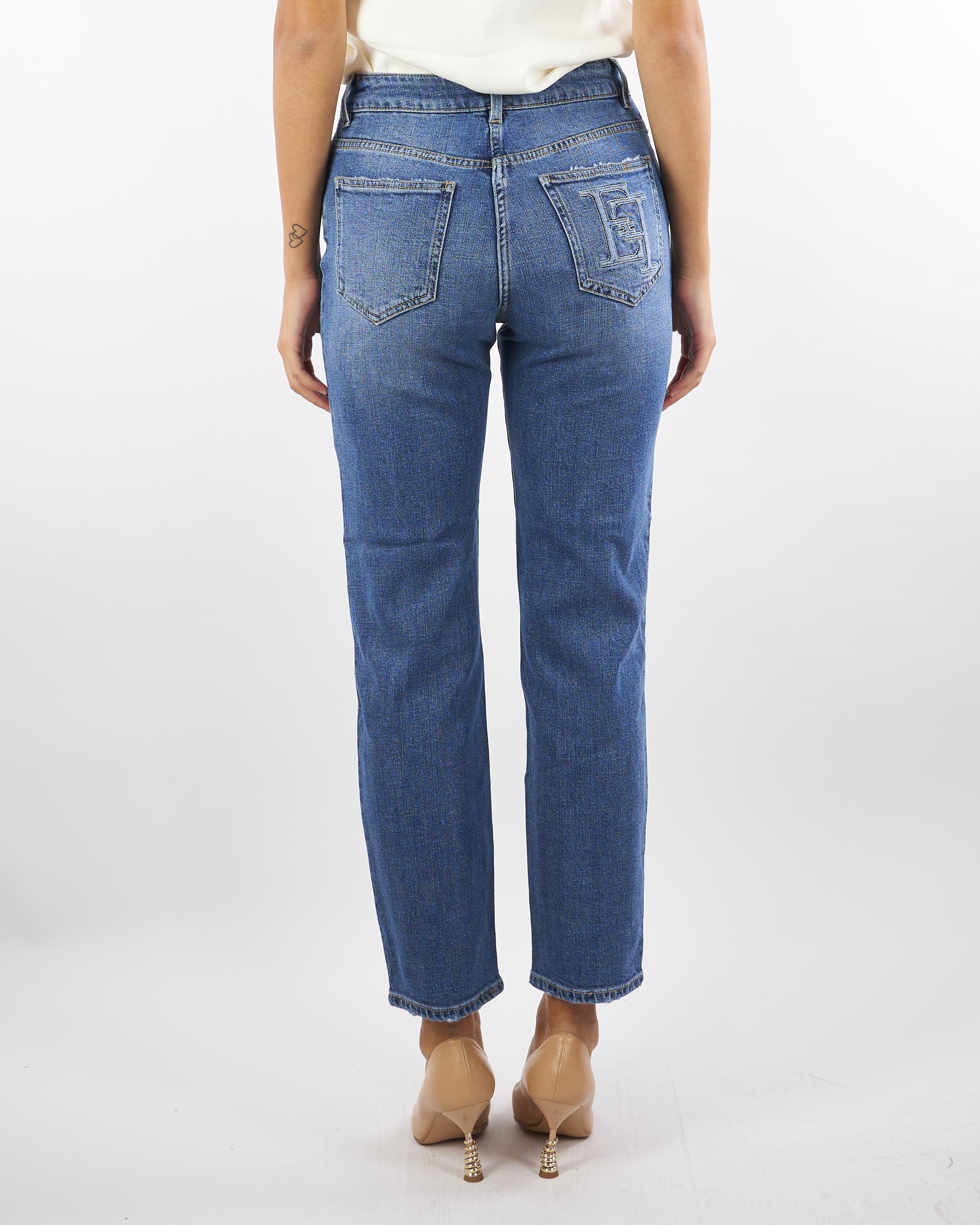 Jeans con logo embossed PJ07N56E2 192 ELISABETTA FRANCHI 