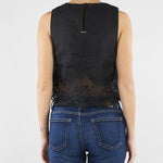 Top Nero in lino con pizzo TT2182 6 TWIN SET 