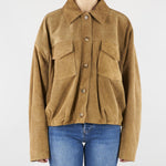Bomber Scamosciato in Pelle Tabacco con Tasche TAB0171 07 VICOLO 