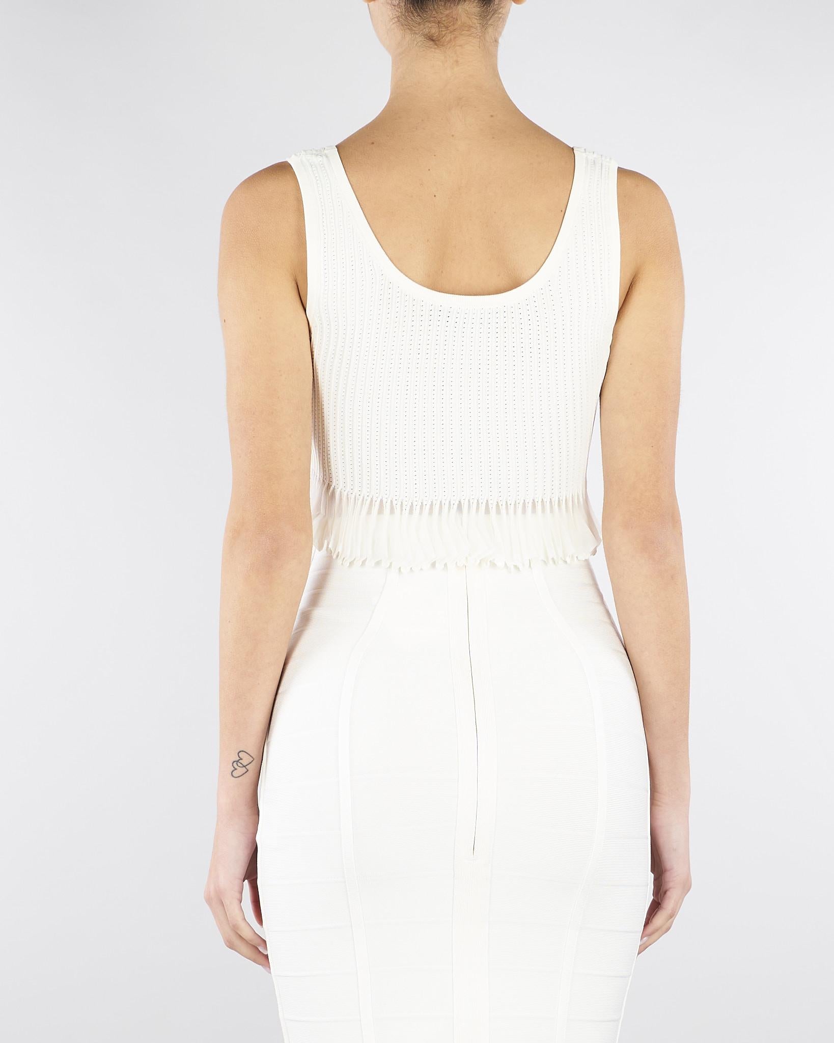 Top Avorio in maglia à jour TK74B61E2 360 ELISABETTA FRANCHI 