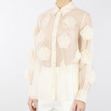 Camicia in roganza con fiori Fru