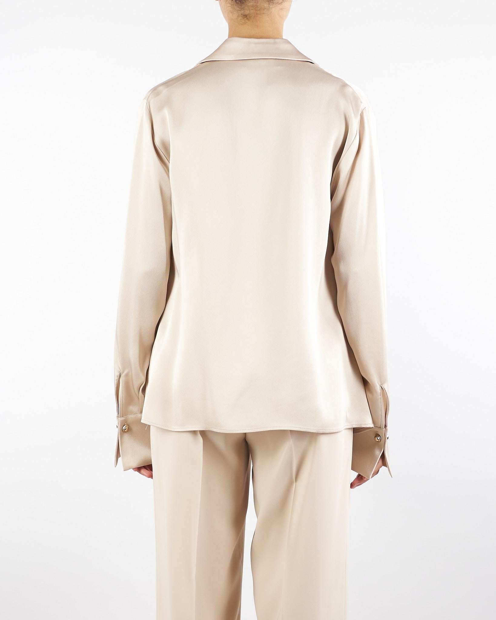 Blusa Champagne in raso con scollo morbido A3429420 91 CLIPS 