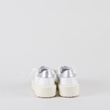 Sneakers Hill Low Platform Calf White SIlver