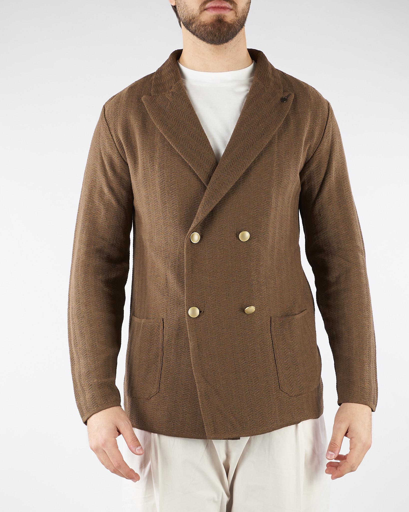 Giacca in maglia Tabacco doppiopetto 4011G977MY261086 28 PAOLONI 