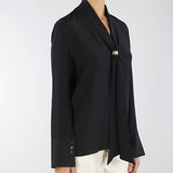 Blusa in pura seta con collo foulard Simona Corsellini